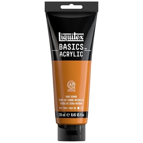 Liquitex BASICS Acrylic Paint, Cadmium Yellow Medium Hue, 118ml (4-oz) Tube | Artist-Quality Pigments for Beginners — Raw Sienna / 4 Fl Oz
