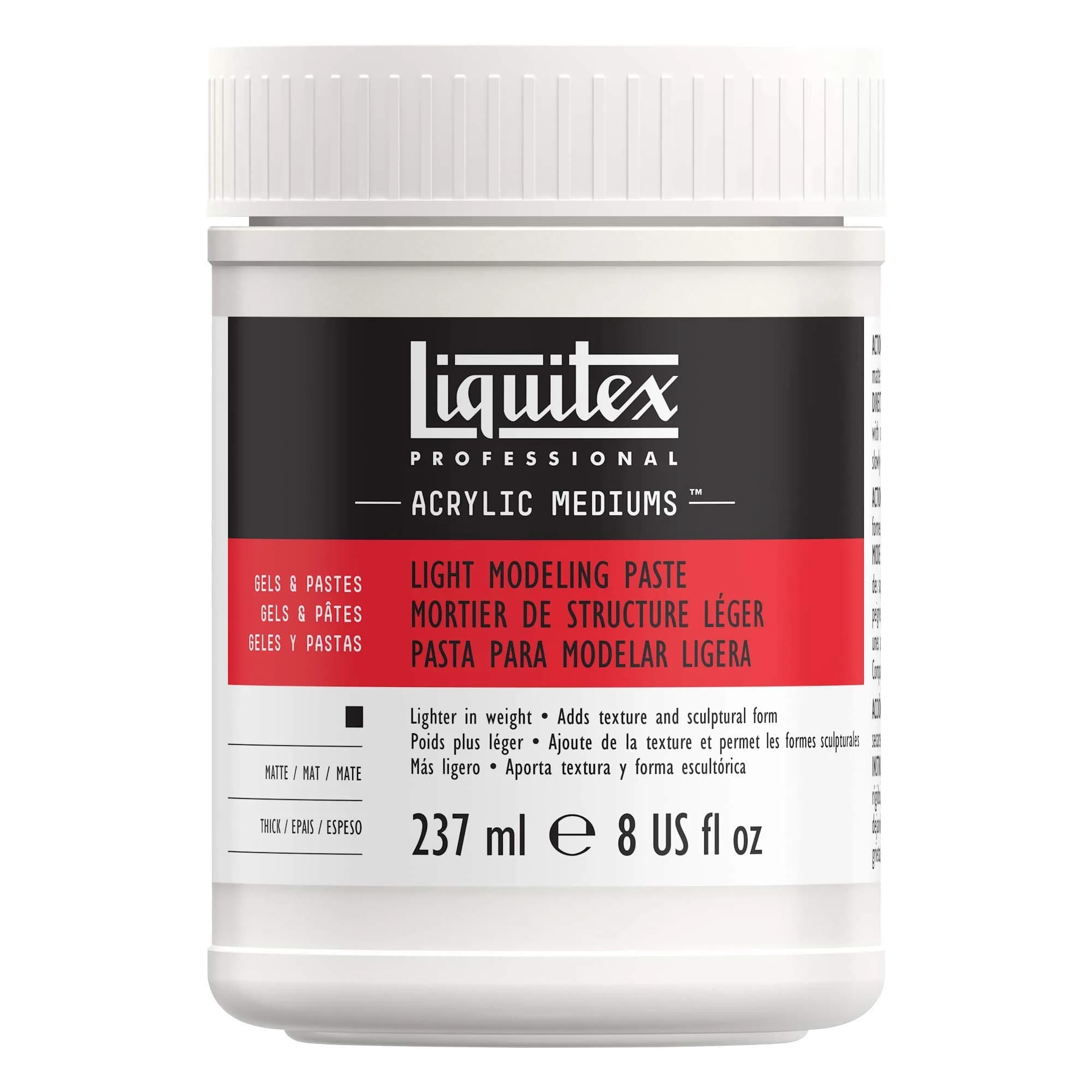 Liquitex Professional Light Modeling Paste 237ml (8-oz) | Lightweight Sculptural Gel for Art