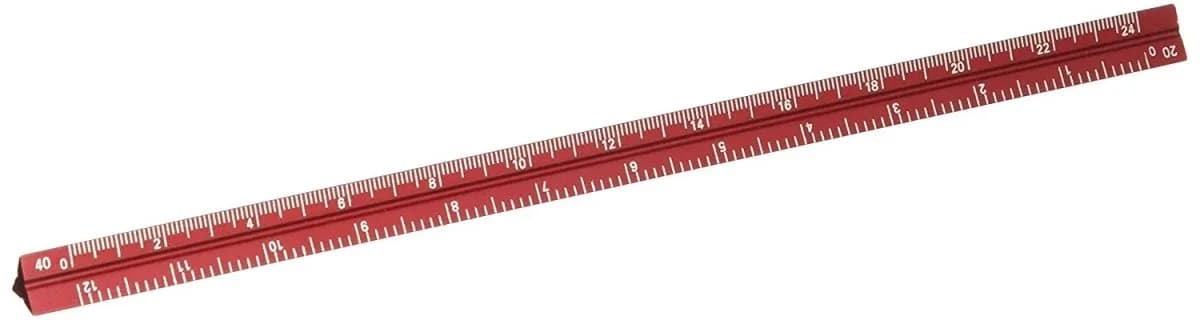 Alumicolor 3000 Series 6-Inch Red Aluminum Triangular Engineer Scale | Precise & Lightweight (70-120 chars) — Red