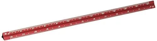 Alumicolor 3000 Series 6-Inch Red Aluminum Triangular Engineer Scale | Precise & Lightweight (70-120 chars) thumbnail 1