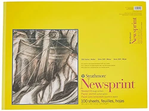 Strathmore 300 Series Newsprint Pad 45.72cm x 60.96cm (18 x 24 inches) | 100 Sheets Rough Paper for Sketching thumbnail 2
