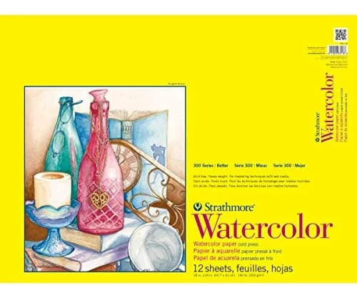 Strathmore 300 Series Watercolor Pad, 140 lb. Cold Press, 9 x 12 inches | Acid-Free Art Paper for Artists