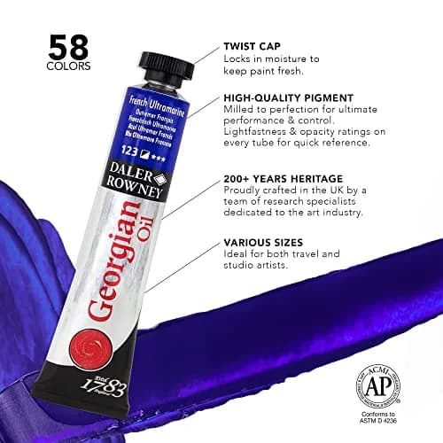 Daler Rowney Georgian Oil Paint Set 10-Tube | Professional Artist Supplies for Canvas & Paper thumbnail 4