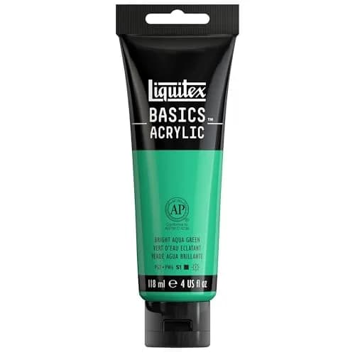 Liquitex BASICS Acrylic Paint, Bright Aqua Green, 118ml (4 Fl Oz) | ASTM D4236 Certified thumbnail 1