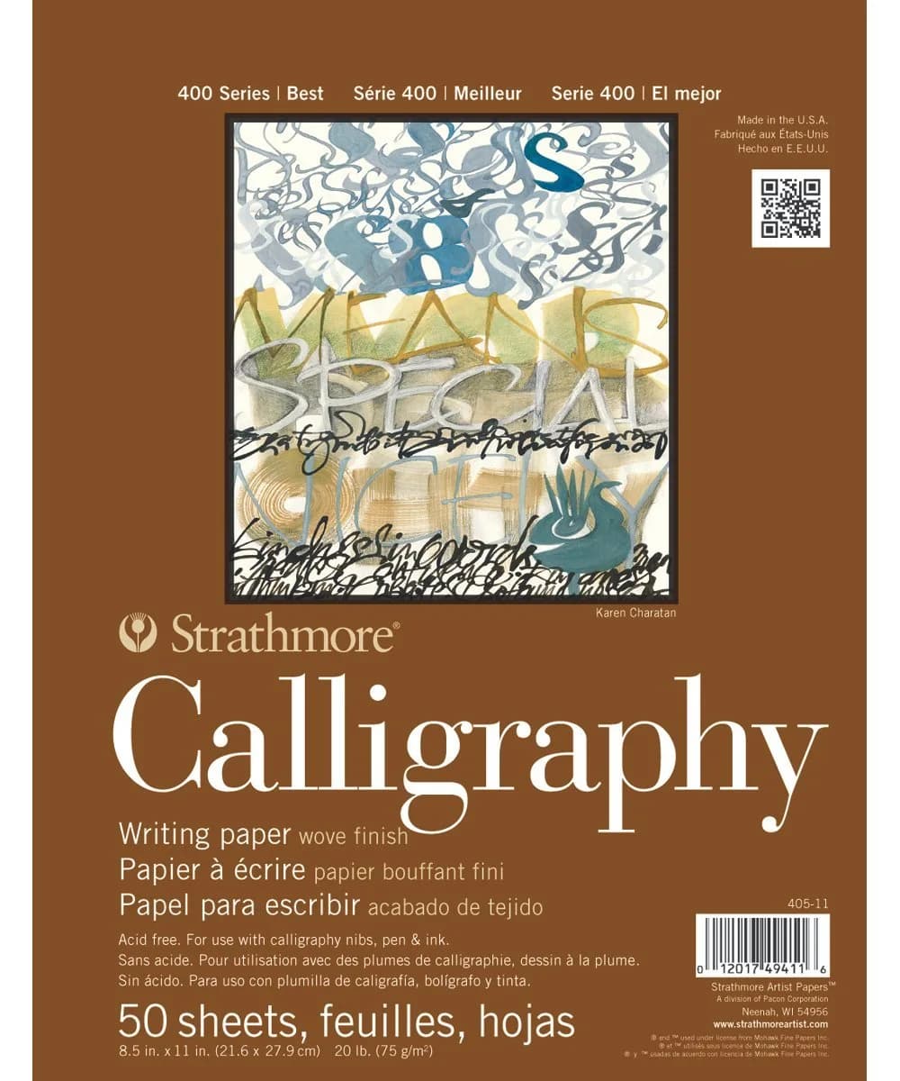 Strathmore Calligraphy Pad 8.5x11" | Smooth Ink Flow Surface, 50 Sheets