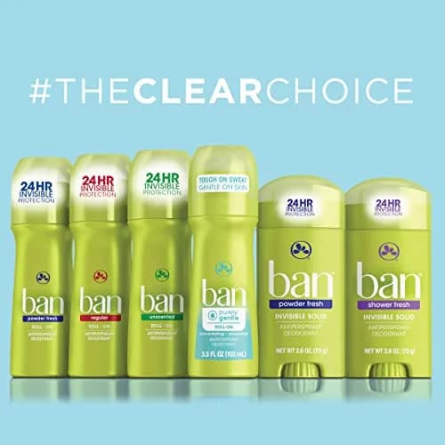 Ban Invisible Solid Antiperspirant Deodorant for Women and Men, Sweet Simplicity Scent, 73.7g (2.6 Oz) | 24-Hour Odor & Wetness Protection thumbnail 5