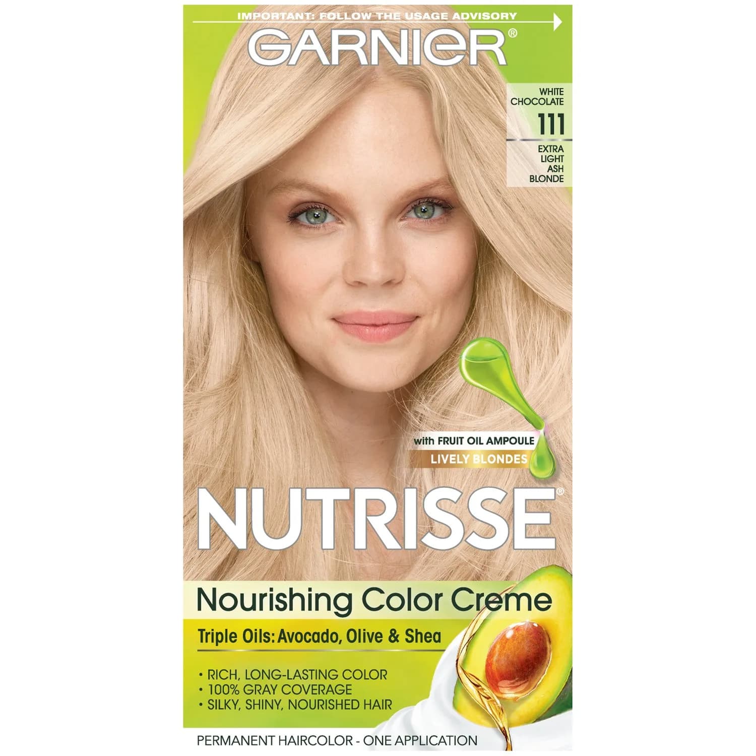 Garnier Nutrisse 111 Extra-Light Ash Blonde (White Chocolate) Nourishing Hair Color Creme - 1 Count - main product image