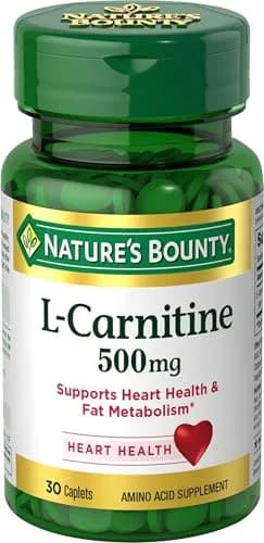 Nature's Bounty L-Carnitine 500 mg 30 Count Tablets | Supports Heart Health & Fat Metabolism thumbnail 1