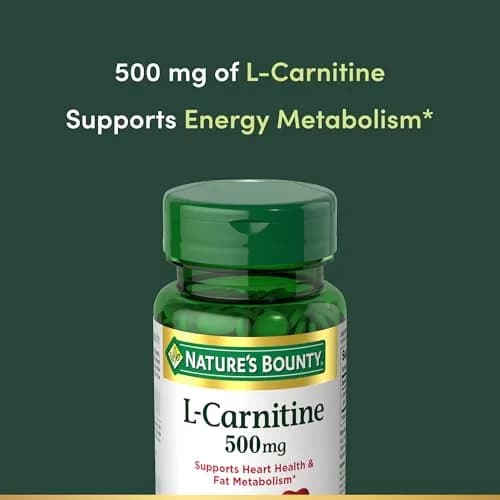 Nature's Bounty L-Carnitine 500 mg 30 Count Tablets | Supports Heart Health & Fat Metabolism thumbnail 3