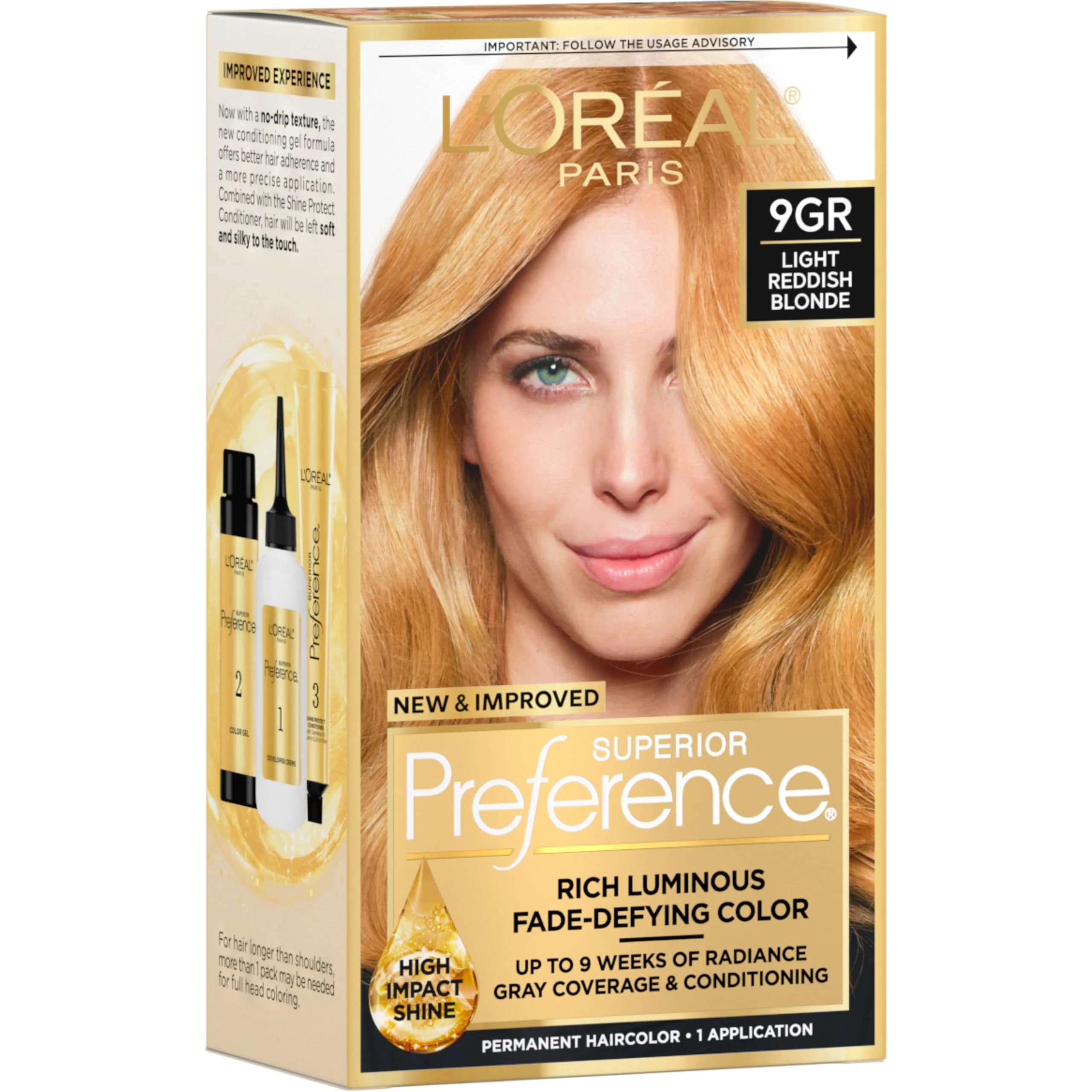 L'Oreal Paris Superior Preference Golden Reddish Blonde 9GR Permanent Hair Color - main product image