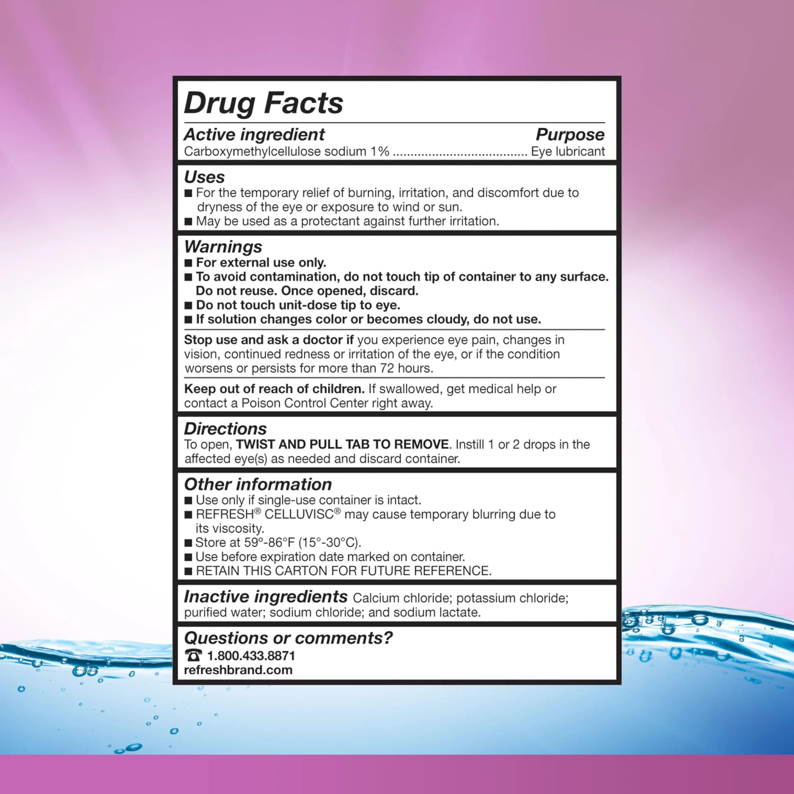 Refresh Celluvisc Lubricant Eye Gel Preservative-Free Artificial Tears 0.4 mL (0.01 fl oz) 30 Single-Use Containers | FDA Approved Medication - view 7