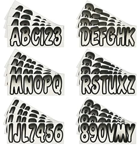 Hardline Products Series 200 Boat Registration Kit 3 Inch White/Black Gradient | USCG Compliant Marine Vinyl Lettering & Numbers thumbnail 2