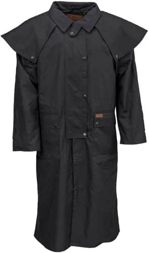 Outback Trading Low Rider Duster Coat Black Small | Waterproof Cotton Oilskin thumbnail 1