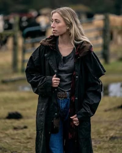 Outback Trading Low Rider Duster Coat Black Small | Waterproof Cotton Oilskin thumbnail 2