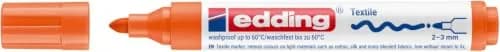 edding textile marker - orange - 1 pen - round nib 2-3 mm - permanent fabric markers for textiles, wash-resistant up to 60°C thumbnail 2