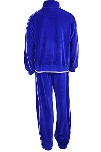 Sweatsedo Electric Blue Mens Velour Sweatsuit Large | Comfortable Lounge & Exercise Wear thumbnail 2