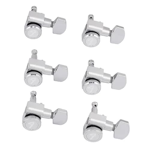 Fender Locking Tuners for Right-Handed Electric Guitar, Stratocaster & Telecaster, Polished Chrome, Set of 6 | 18:1 Gear Ratio thumbnail 1