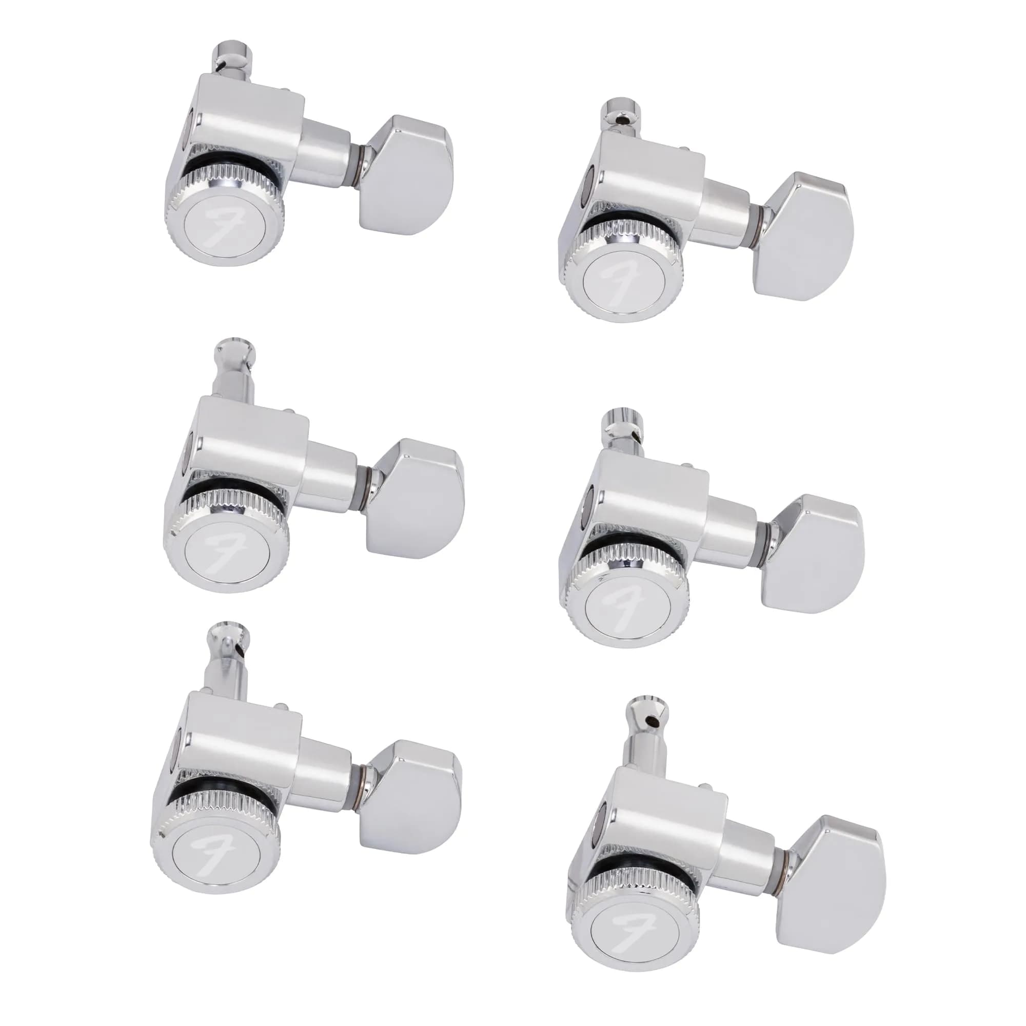 Fender Locking Tuners for Right-Handed Electric Guitar, Stratocaster & Telecaster, Polished Chrome, Set of 6 | 18:1 Gear Ratio - main product image