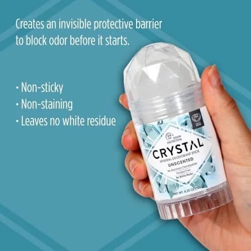 Crystal Essence Unscented Deodorant Stick 120.5g (4.25 oz) | Natural Mineral Odor Protection thumbnail 3
