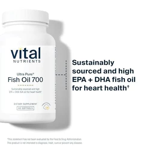 Vital Nutrients Ultra Pure Fish Oil 700 | Omega-3 EPA & DHA, Lemon Flavor, 60 Softgels thumbnail 3