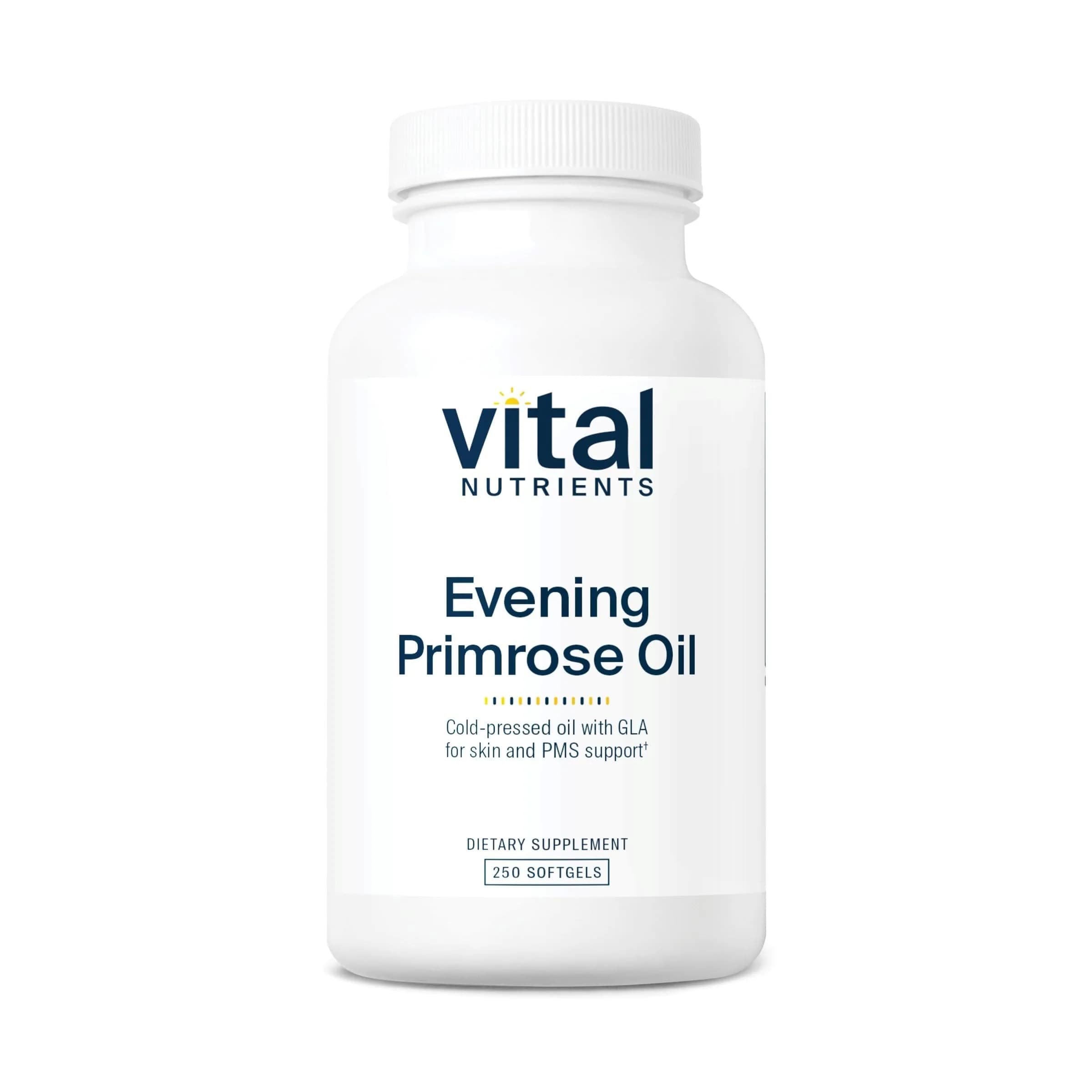 Vital Nutrients Evening Primrose Oil 1,000mg | Supports Women’s Health & PMS Relief, 250 Softgels — Softgel