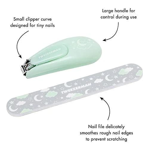 Tweezerman Baby Nail Clipper with Bear File, Green, 1 EA | Safe & Gentle for Tiny Fingers thumbnail 4