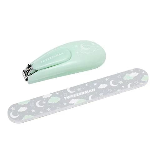 Tweezerman Baby Nail Clipper with Bear File, Green, 1 EA | Safe & Gentle for Tiny Fingers thumbnail 1