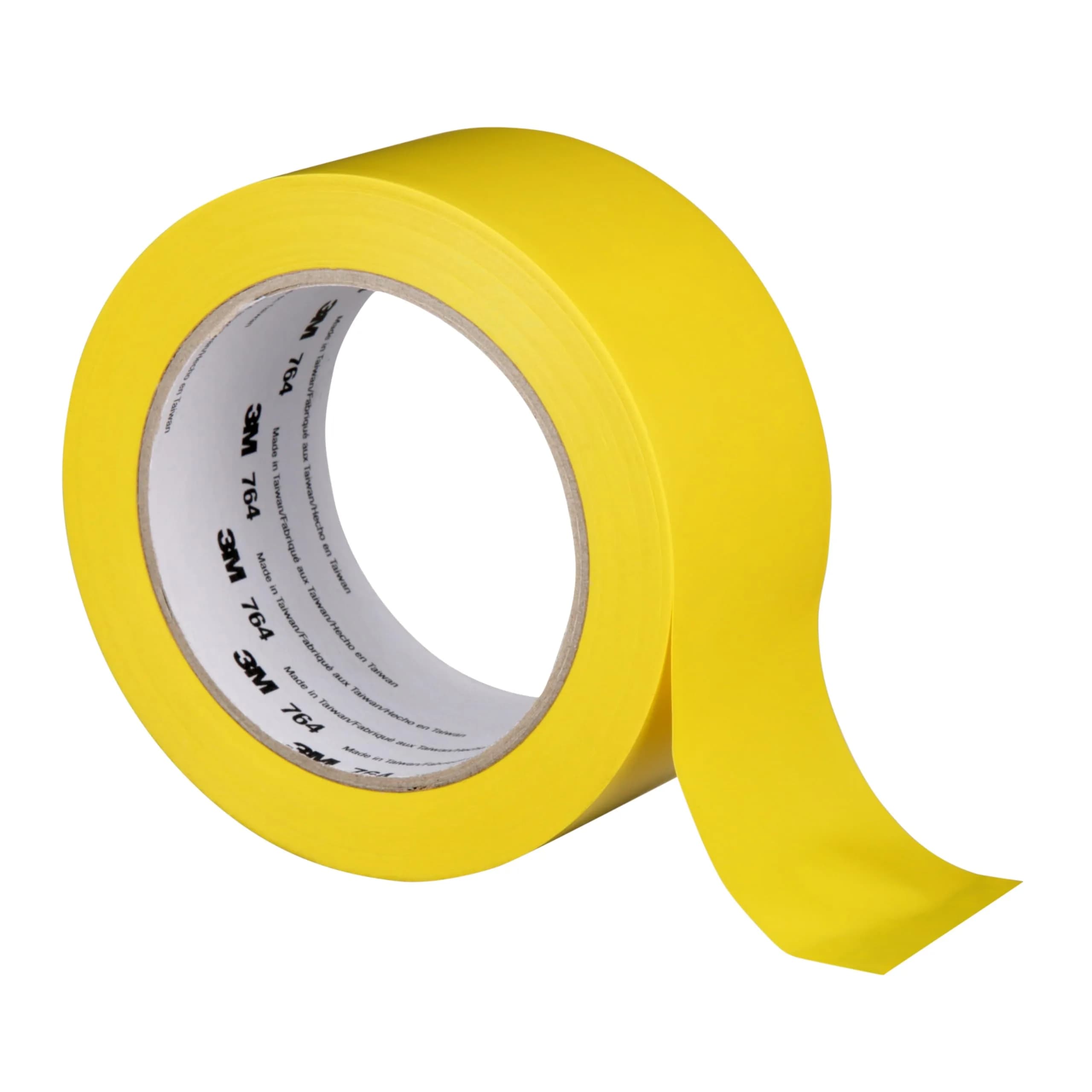 3M General Purpose Vinyl Tape 764, Yellow | Conforms to uneven surfaces, ideal for safety marking and bundling