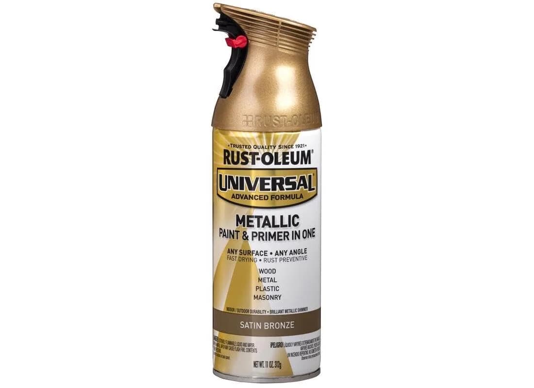 Rust-Oleum Universal All Surface Clear Topcoat Spray 11 oz (325 ml) Frosted Pearl Clear | Professional Grade Paint for Wood, Metal, Plastic — Satin Bronze / Satin Metallic / 11 Ounce