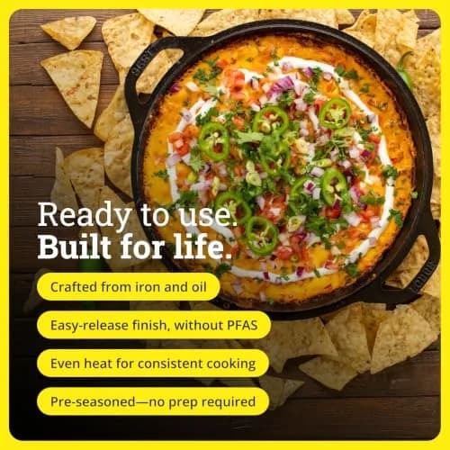 Lodge Cast Iron Double Dutch Oven with Skillet Lid, 5 Quart (4.73 L) | USA-Sourced Heavy-Duty Cookware thumbnail 2