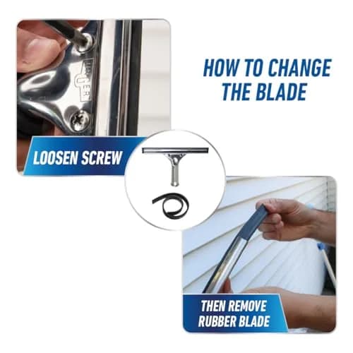 Unger Professional 8” Stainless Steel Window & Glass Squeegee | Heavy Duty, Streak-Free Results for Window Cleaning thumbnail 5