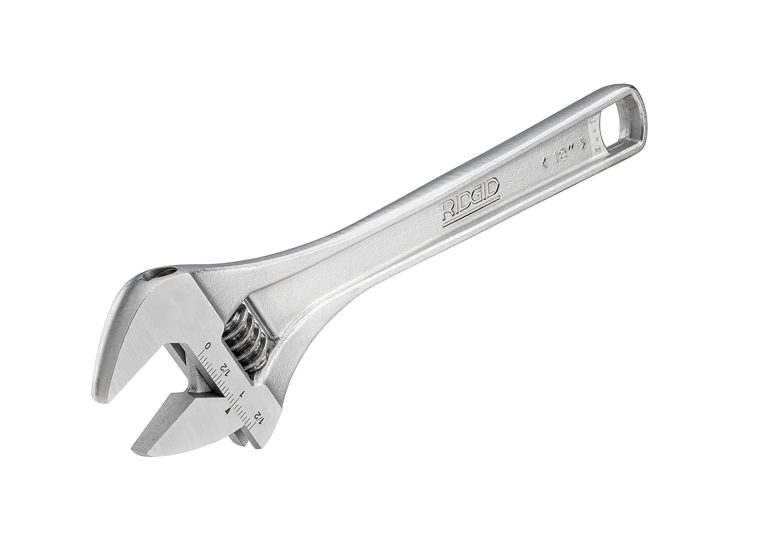 RIDGID 86917 762 Adjustable Wrench, 12-inch (300 mm) for Metric and SAE, Silver | Forged Alloy Steel Durability - main product image