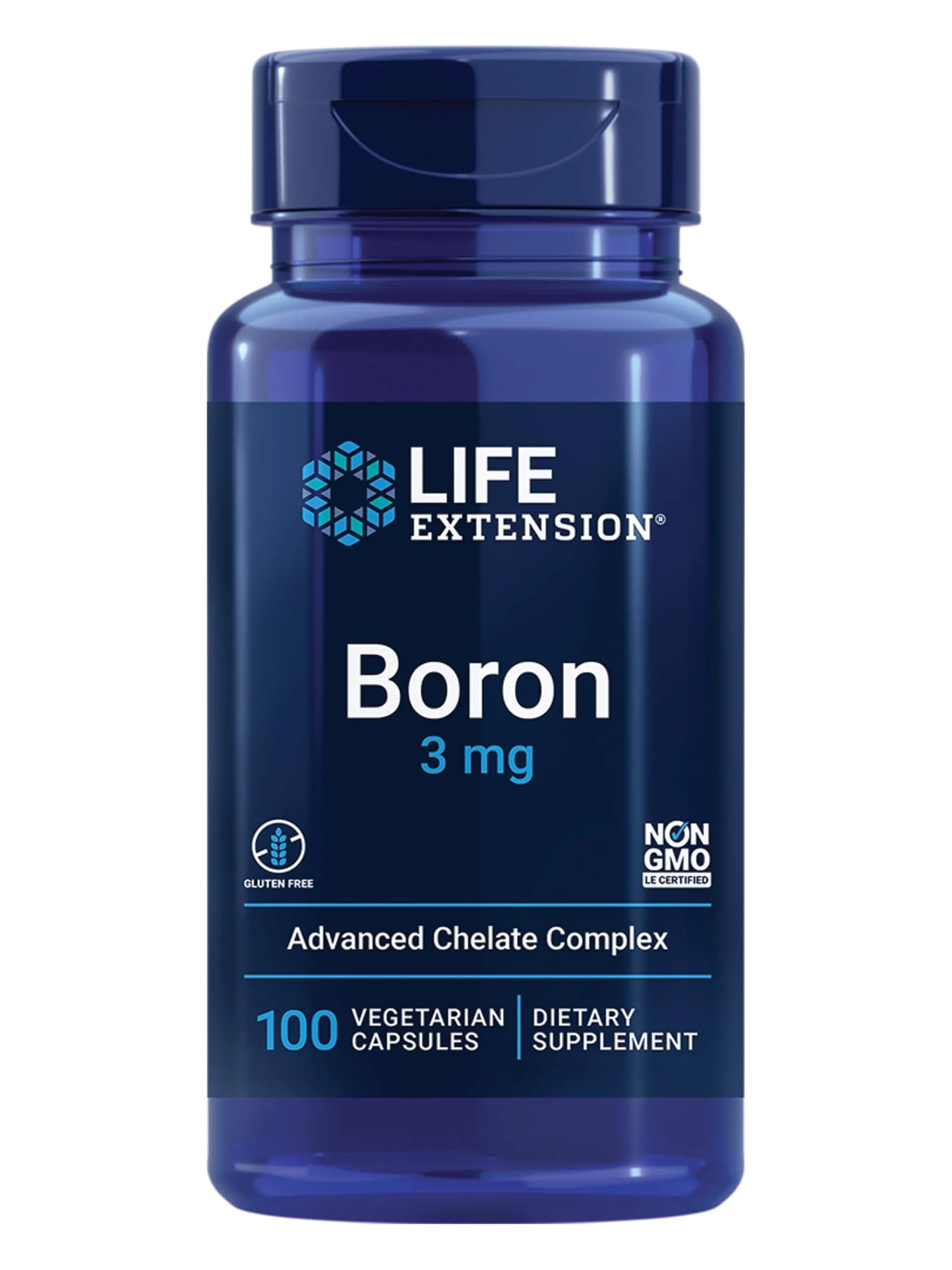 Life Extension Boron 3 mg with Vitamin B2 | Supports Bone & Immune Health, 100 Capsules