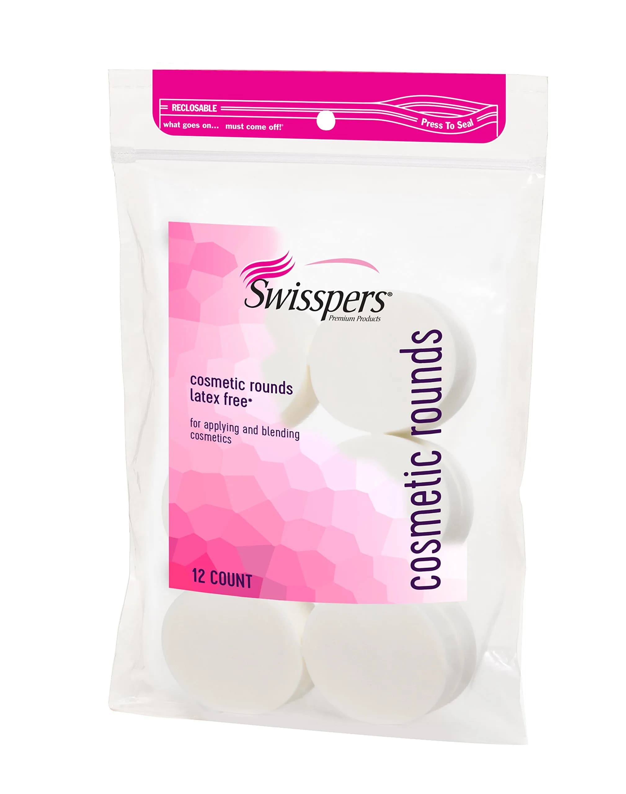 Swisspers Premium Pro Cosmetic Wedges, Jumbo Size, Latex-Free Makeup Wedge (16 Count Bag) | Precision Application & Blending — Pack of 48