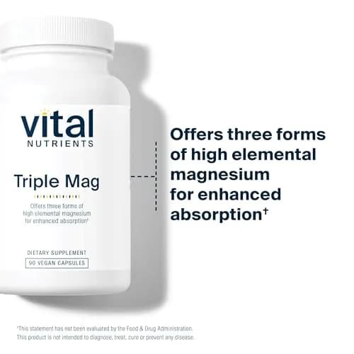 Vital Nutrients Triple Magnesium Complex 500mg | Vegan, Supports Sleep & Stress Relief thumbnail 3