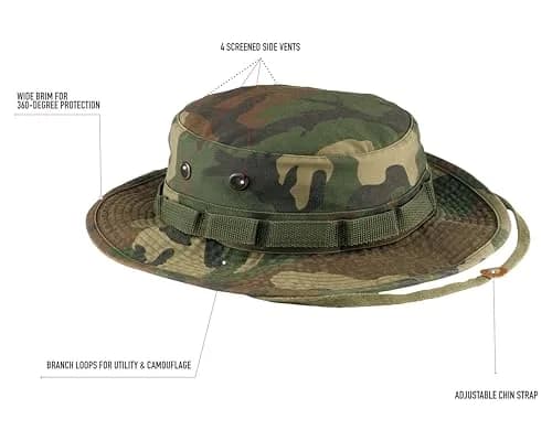 Rothco 100% Cotton Rip-Stop Boonie Hat | Ultimate Sun Defense Bucket Hat for Outdoors (US, Numeric, 7, Woodland Camo) thumbnail 3