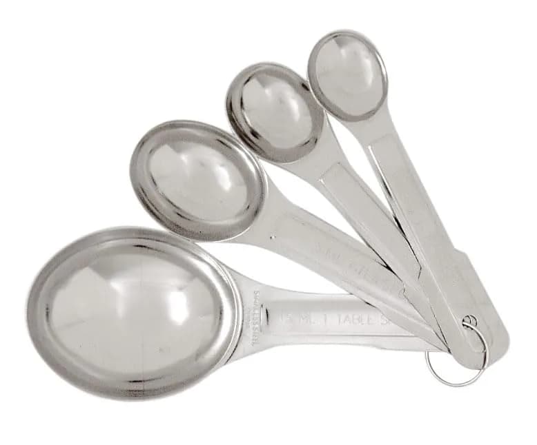 Norpro Stainless Steel Measure Spoon Set 15ml (0.5 Fl Oz) | 4-Piece Set with Metric Equivalents thumbnail 2