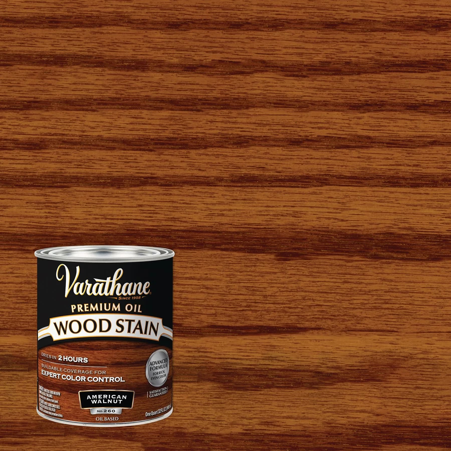 Varathane Premium Wood Stain Quart American Walnut | Oil-Based Interior Wood Finish - view 2