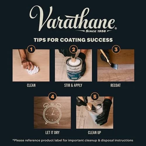 Varathane Water-Based Ultimate Satin Polyurethane 236ml (0.25 Quart) | Crystal Clear Interior Wood Protection thumbnail 6