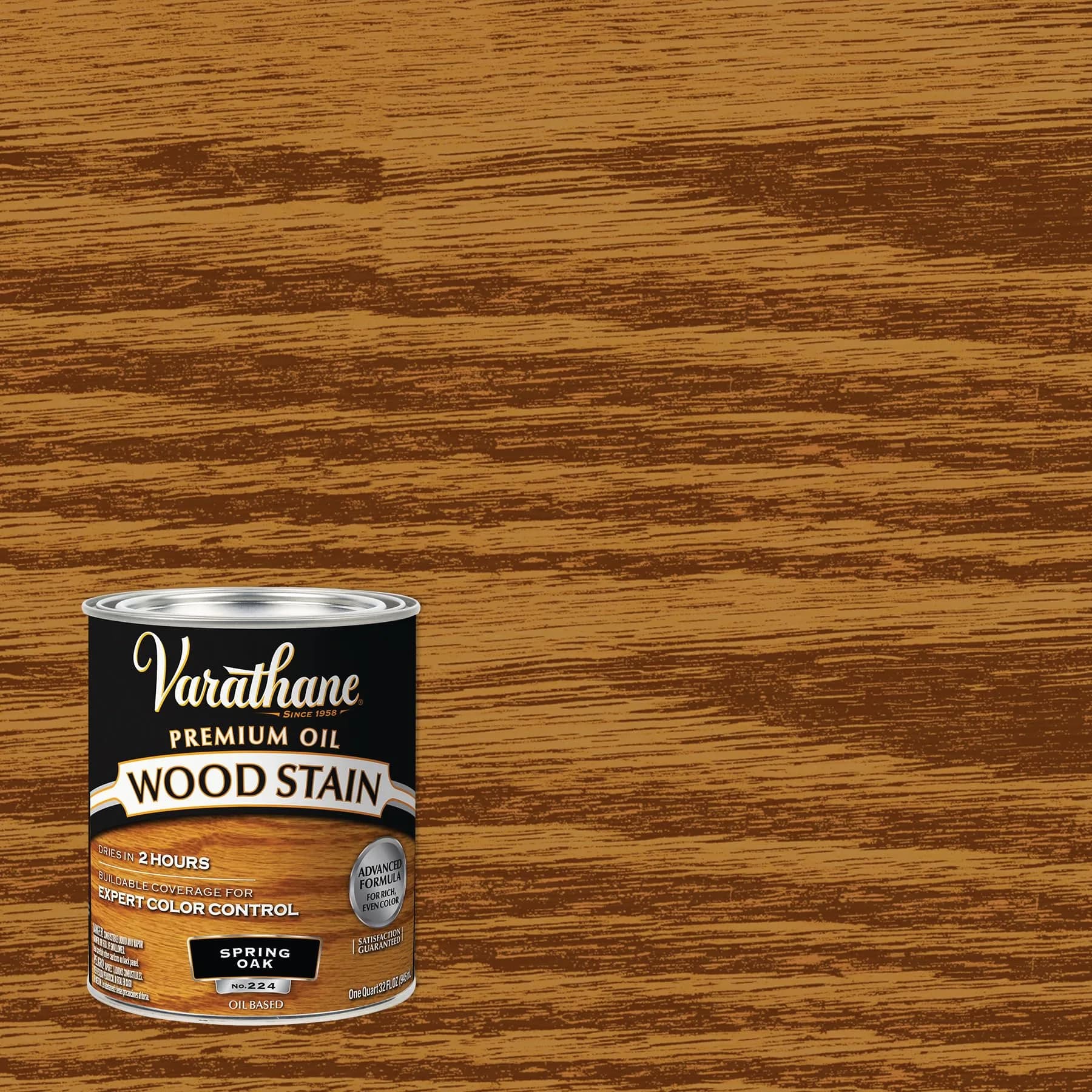 Varathane Dry Spring Oak Oil-Based Wood Stain 946ml (32 Fl Oz) | Rich Natural Wood Tone - view 2