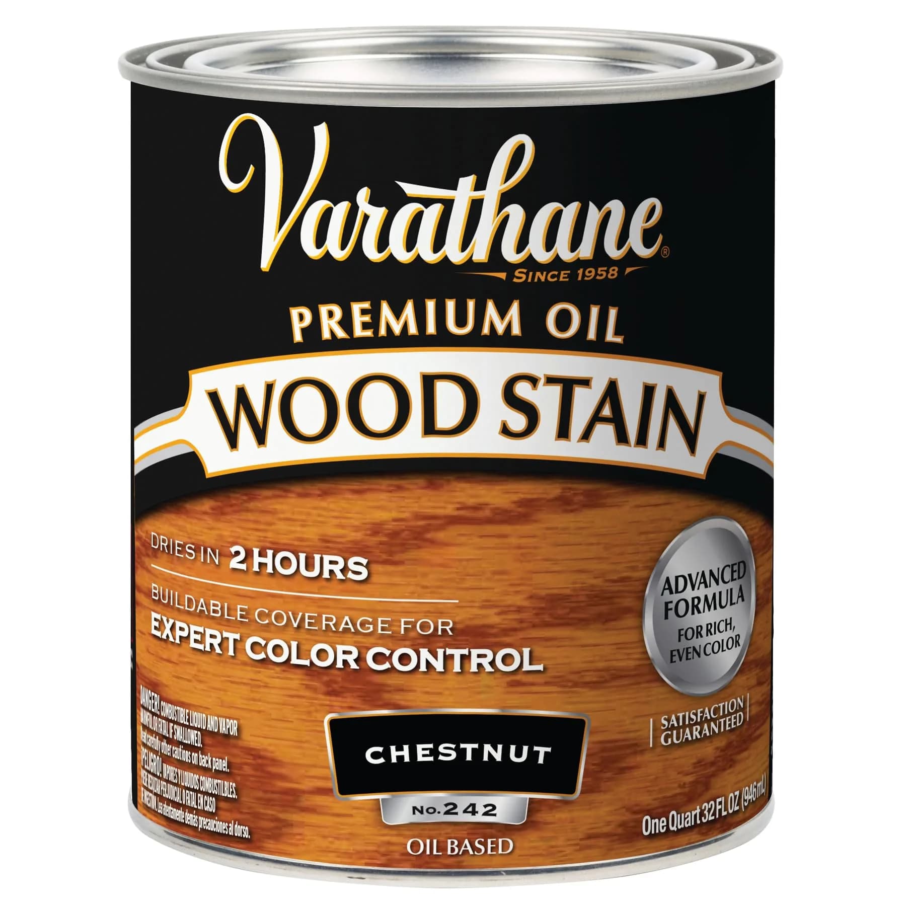 Varathane Chestnut Oil-Based Wood Stain - Quart (32 Fl Oz) for Rich Interior Wood Color - main product image