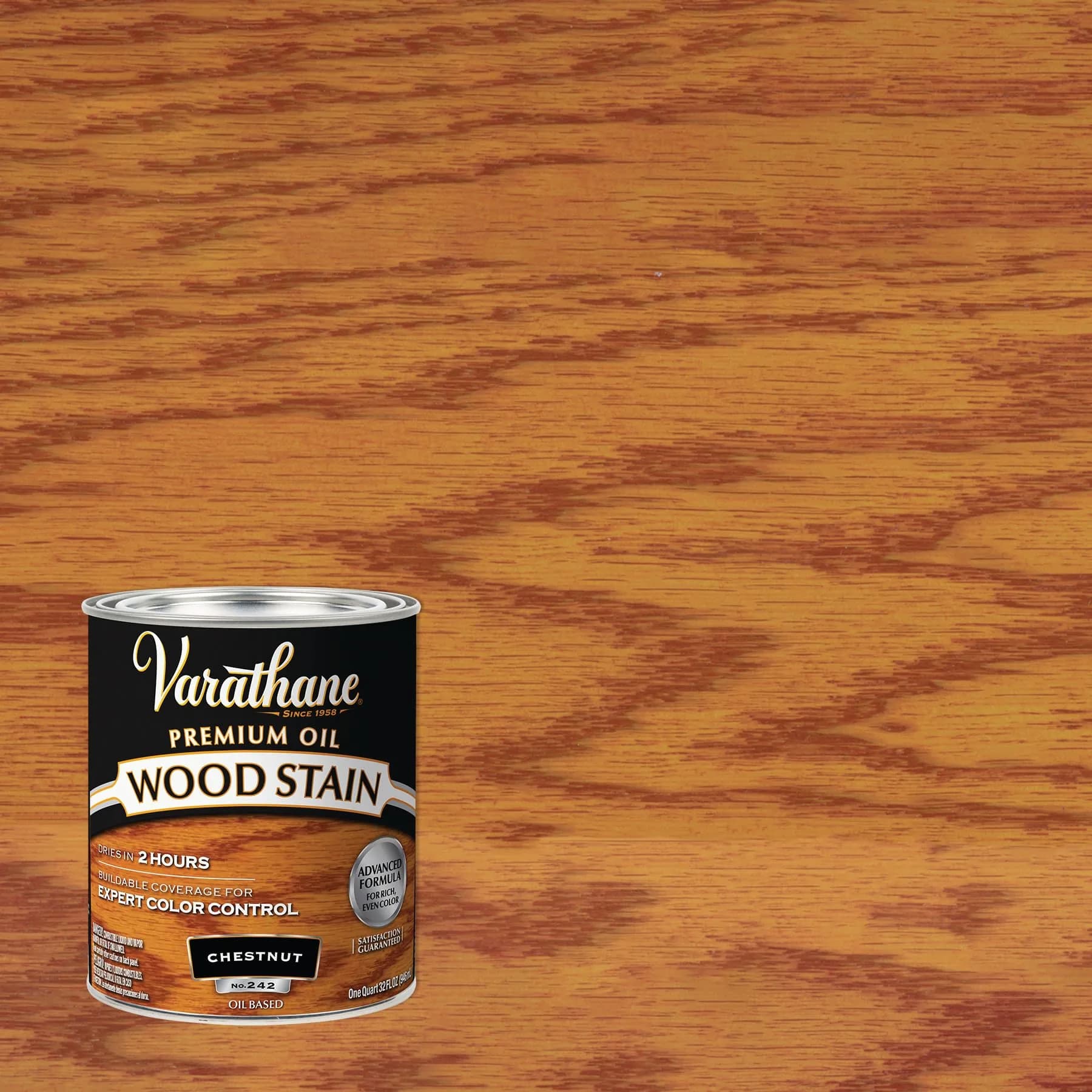 Varathane Chestnut Oil-Based Wood Stain - Quart (32 Fl Oz) for Rich Interior Wood Color - view 2