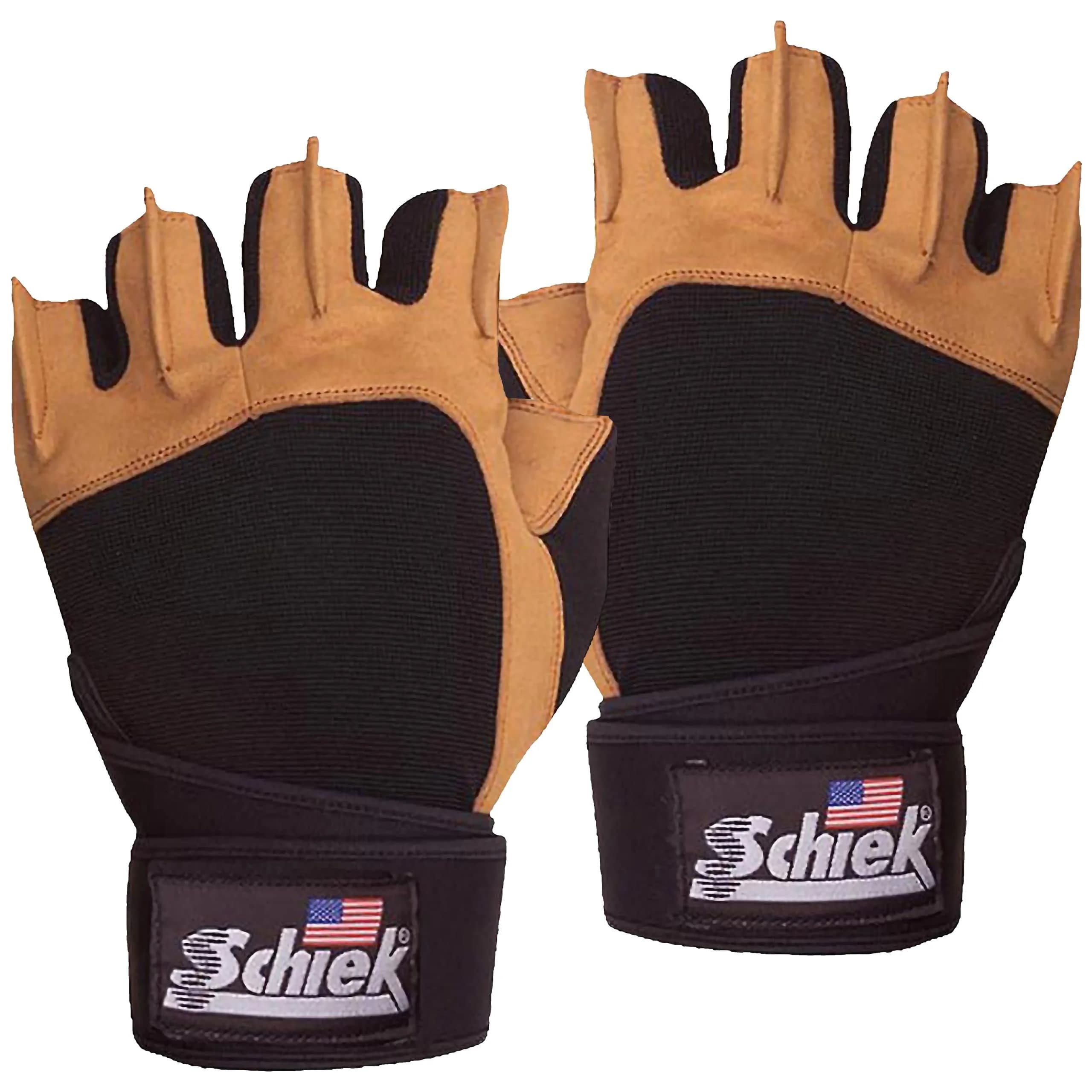 Schiek Sports Model 425 Power Series Weight Lifting Gloves - Leather Gym Gloves with Padded Palms — X-Small