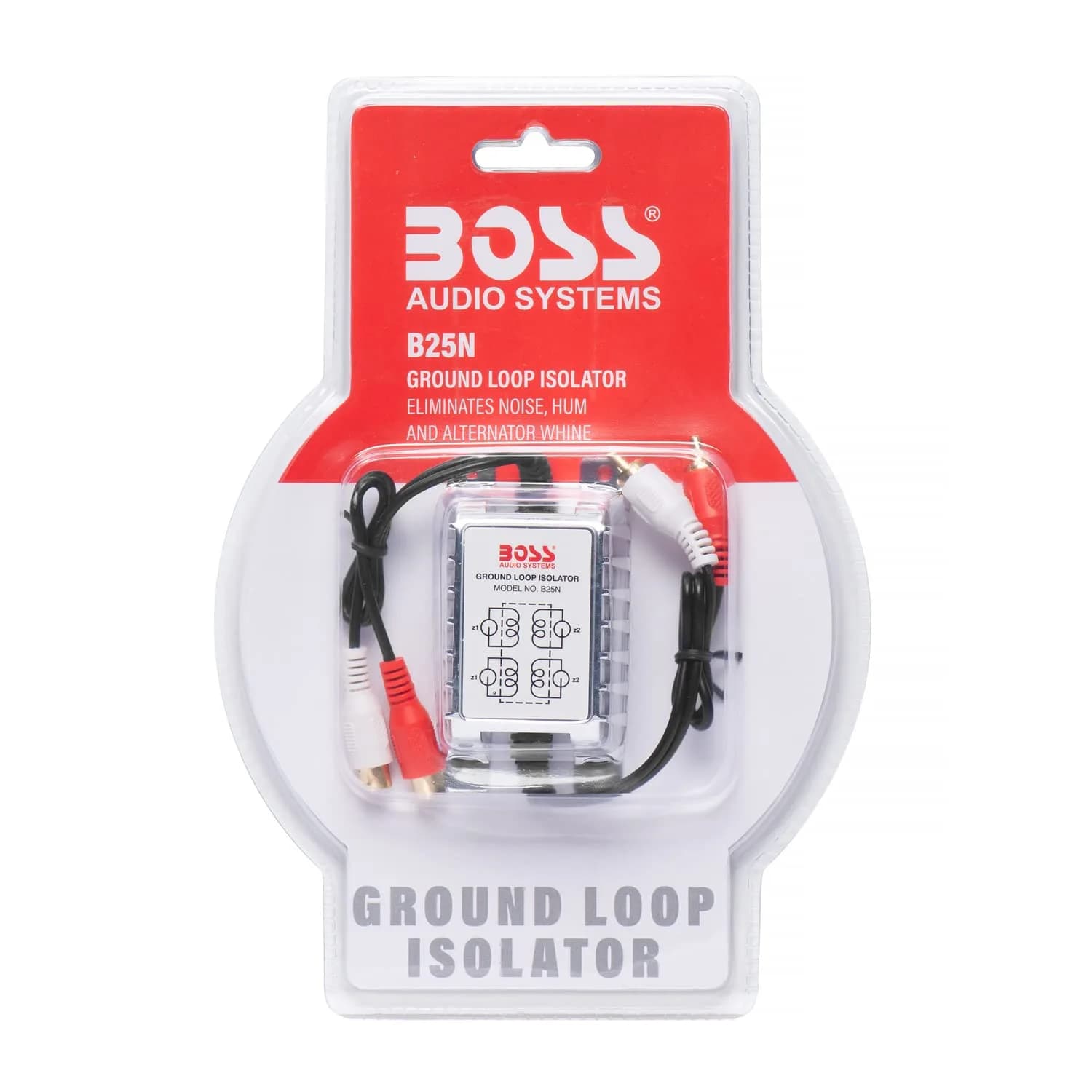 BOSS Audio Systems B25N Ground Loop Isolator Noise Filter | 0.13 kg (0.30 Lbs) White - view 2