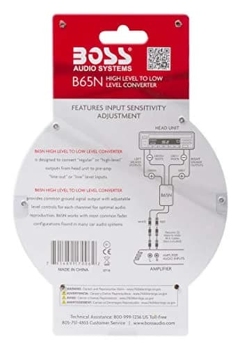 BOSS Audio Systems B65N High Level to RCA Converter & Ground Loop Isolator | Noise Filter for Car Audio Systems thumbnail 3