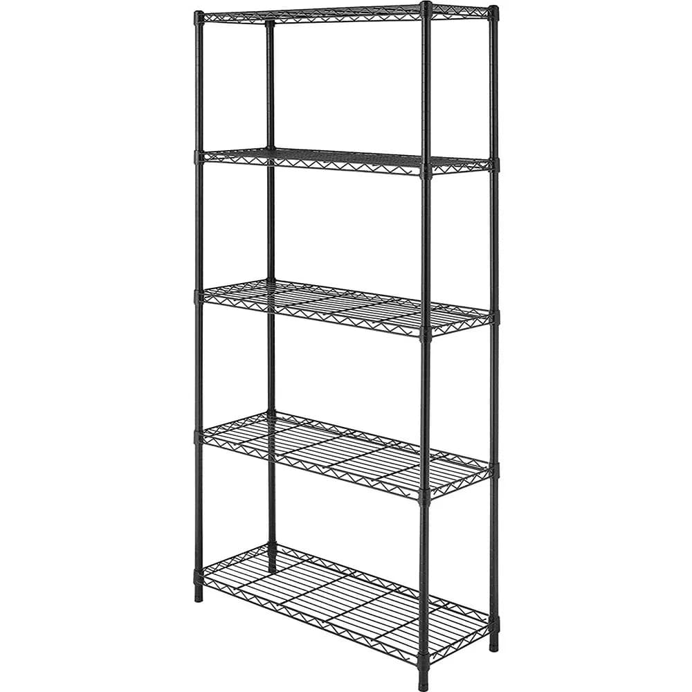 Whitmor 5-Wire Shelving Unit, Metal Storage Shelves, Heavy Duty, Easy Assembly 36"L x 14"W x 72"H