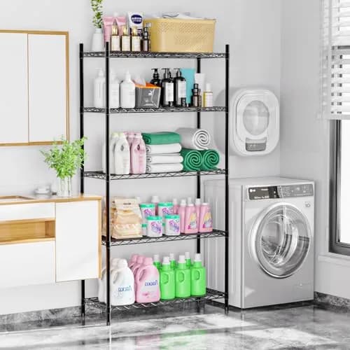 Whitmor 5-Wire Shelving Unit, Metal Storage Shelves, Heavy Duty, Easy Assembly 36"L x 14"W x 72"H thumbnail 2