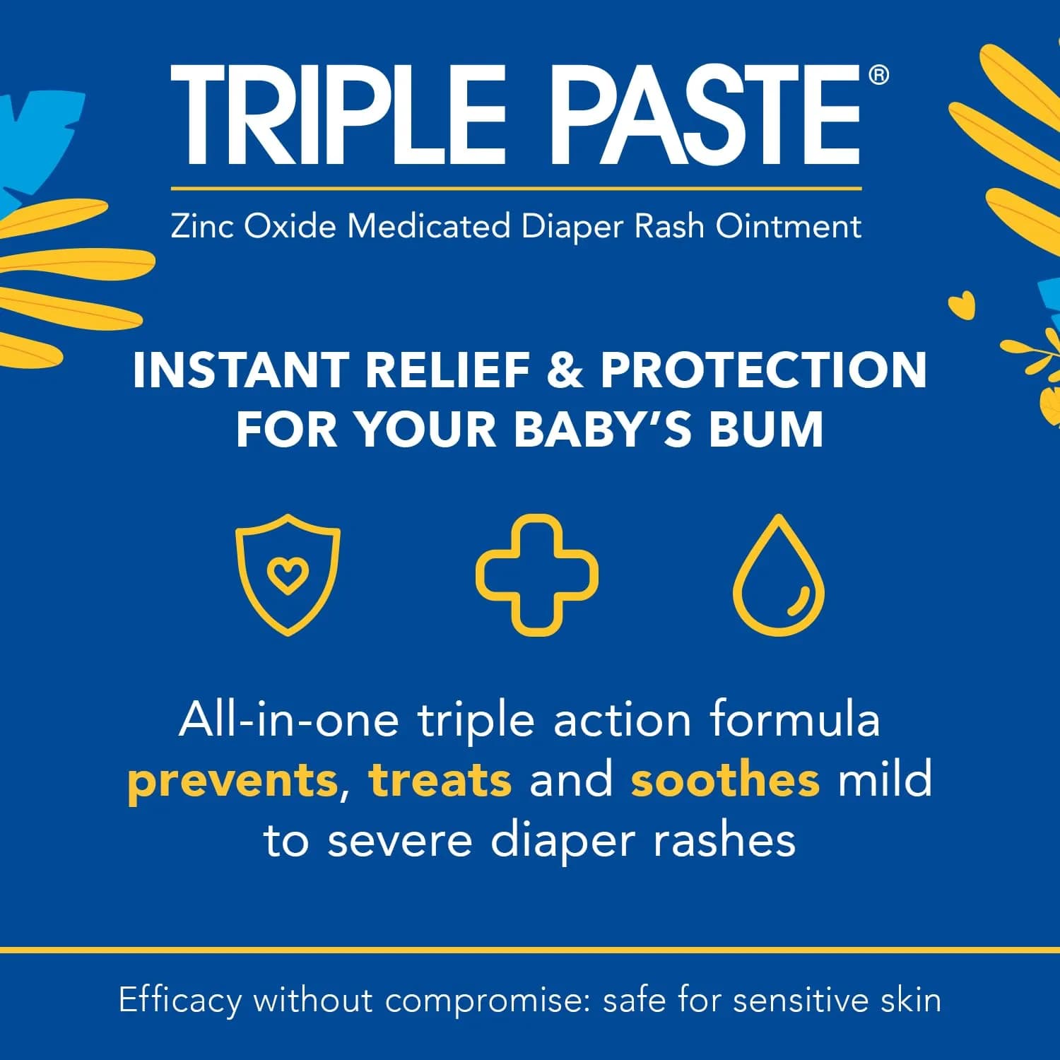 Triple Paste Diaper Rash Cream Zinc Oxide Baby Ointment 240ml (8 oz) | Pediatrician-Recommended Skin Protectant - view 2