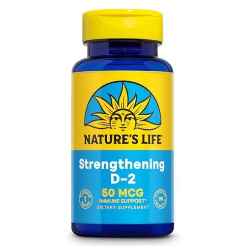 Nature's Life Vitamin D2 2000 IU | Vegan Supplement for Bone & Immunity Support (90 Vegetarian Capsules) thumbnail 1
