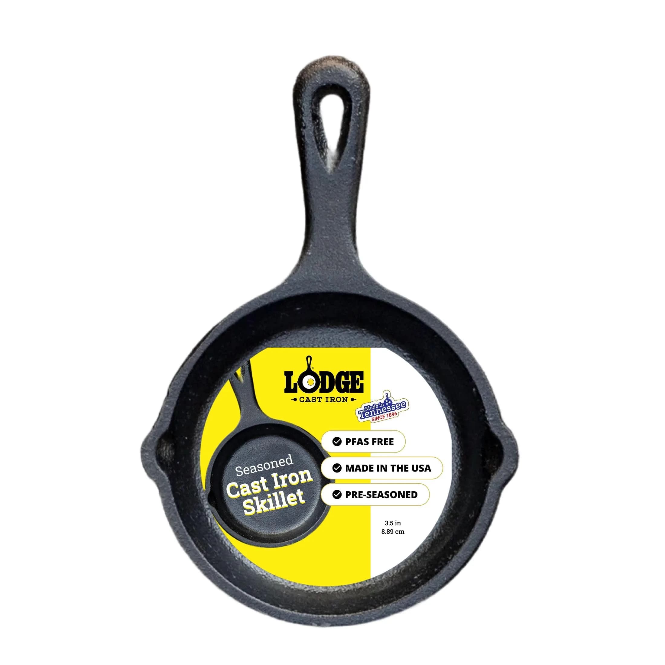 Lodge 3.5-Inch Seasoned Cast Iron Skillet | Oven & Campfire Safe, Naturally Non-Stick